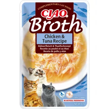 Šlapias skanėstas katėms INABA Ciao Broth Vištiena ir Tunas 40 g