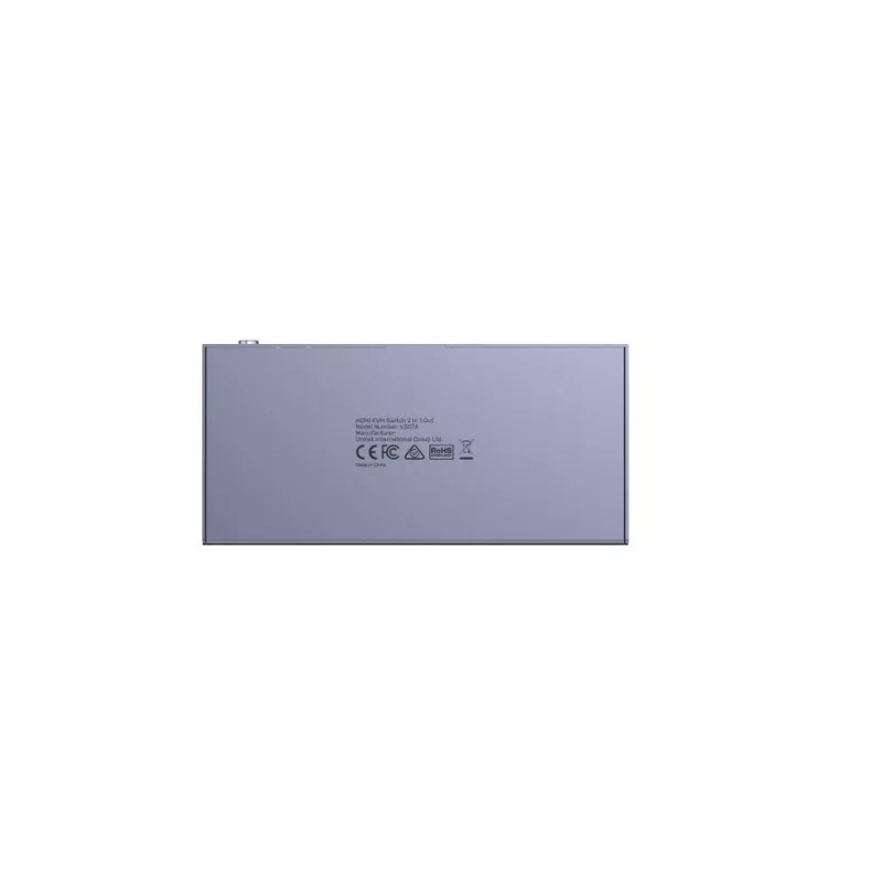 KVM jungiklis Unitek V307A USB HDMI 2 prievadai 4K Ultra HD 3840x2160@60Hz HDCP 2.2, metalinis korpusas, pilka