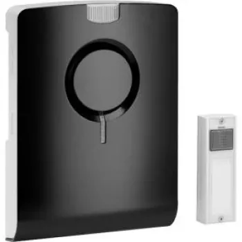 Belaidis skambutis Grothe ECHO, juoda/balta, 868,35 MHz, 500 m, 86 dB, IP54 (43501)