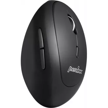 Perixx PERIMICE-819, vertikali ergonominė pelė, tylūs paspaudimai, kelių įrenginių, juoda