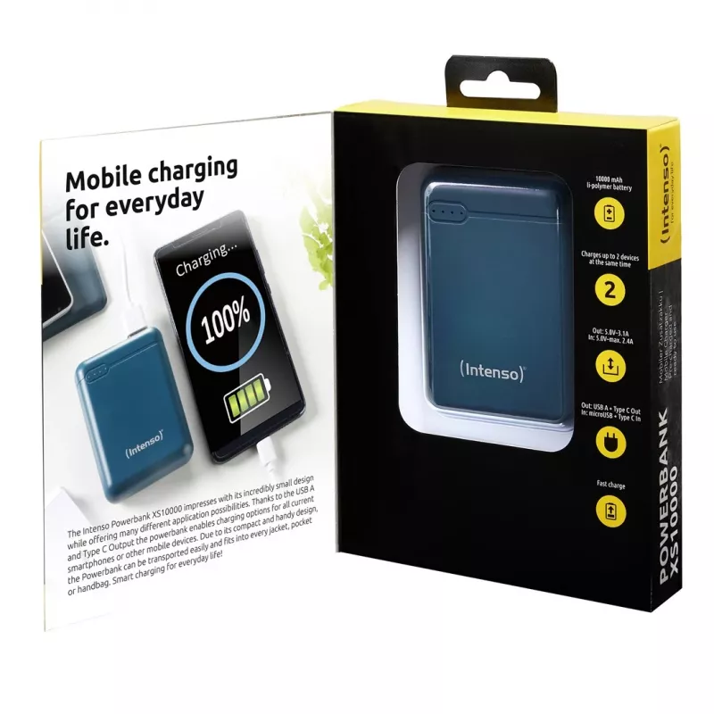 Intenso XS10000 LiPo 10000 mAh spalva Petrol