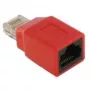 DeLOCK RJ45 Crossover Adapter (vyriškas/moteriškas) raudonas 65025