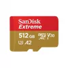 „SANDISK Extreme“ „MicroSDHC“ atminties kortelė 512 GB, UHS-I A1 V30 U3 10 klasė, skaitymas 190 MB/s, rašymas 130 MB/s, su SD adapteriu