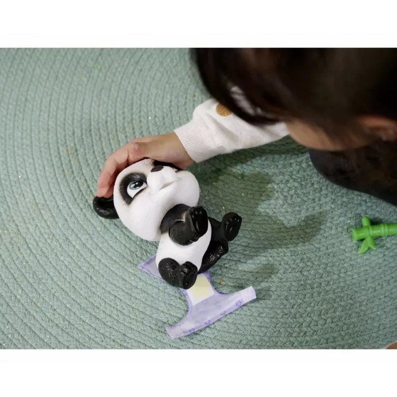 Simba 105950054 Pamper Petz Panda (apie 15 cm) – interaktyvus žaislinis gyvūnėlis su gėrimo ir šlapinimosi funkcija vaikams nuo 3 metų