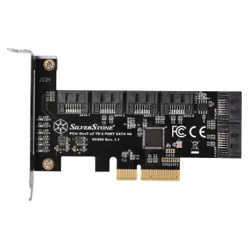 SILVERSTONE Serial ATA valdiklis SST-ECS06 – PCIe kortelė su 6 SATA prievadais