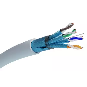 Tinklo kabelis Extralink vytos poros CAT6A FTP (F/FTP) V2 vidaus 500 m pilkas