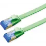 VALUE Patch Cable Cat.6A (Class EA) FTP, itin plokščias, Žalias, 1,5 m (21.99.2144)