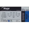 Akyga AK-B1-500E Basic 500 W ATX maitinimo blokas, pasyvusis PFC, 120 mm ventiliatorius, pilkas