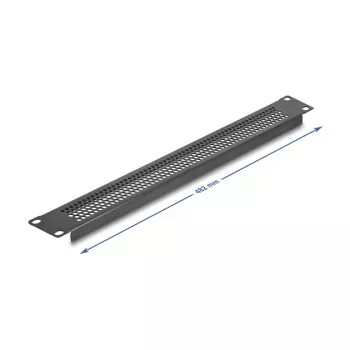Aklas skydelis DeLOCK 67035, juodas metalas, 44 mm x 482 mm x 11 mm