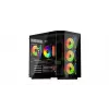 Krux Empero KRXD010 Midi Tower PC korpusas, ATX, su grūdinto stiklo skydu, 4 x 120 mm ARGB ventiliatoriai, juodos spalvos - GPU iki 420 mm, procesoriaus aušinimas iki 155 mm, 2x 3,5" + 3x 2,5" įdėklai