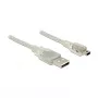 USB kabelis DeLOCK 83908 USB 2.0 3m USB A Mini-USB B permatomas