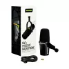 Shure MV7+-K - Profesionalus paskaitų ir vokalo mikrofonas su XLR/USB-C jungtimis, juodas