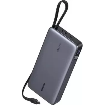 Power bankas UGREEN Nexode PB552 25 000 mAh 165W su 1×USB-A, 1×USB-C ir integruotu USB-C laidu (55995B)