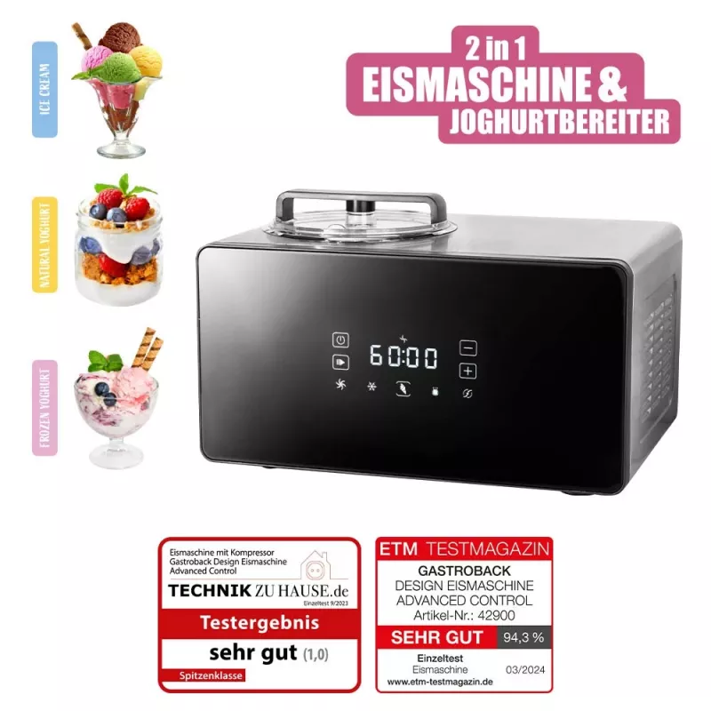 Ledų gaminimo aparatas GASTROBACK Design Advanced Control 1,5 L 150 W juodas satino plienas