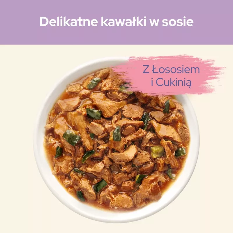 Purina Cat Chow Sensitive Gig su lašiša ir cukinija padaže – šlapias ėdalas katėms – 85 g