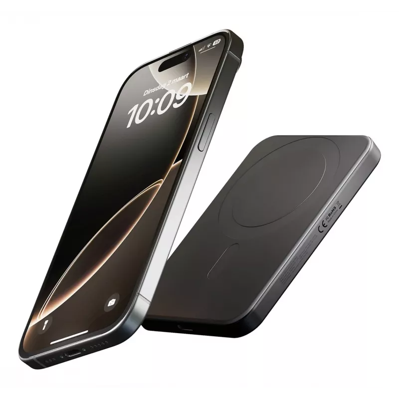 Magnetinis powerbank 5000mAh MagSafe/Qi2 juodas