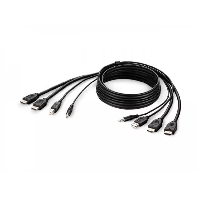 Belkin Secure KVM kombinuotas kabelis - vaizdo / USB / garso kabelis - TAA atitikmuo - USB, Mini-Jack, HDMI (M)