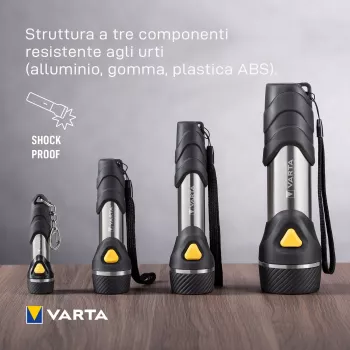 Varta Day Light Key Chain Light - Schlüsselanhänger-Blinklicht - Aluminium - Schwarz - ABS Synthetik - Aluminium - Gummi - LED - 1 Lampen - 12 lm