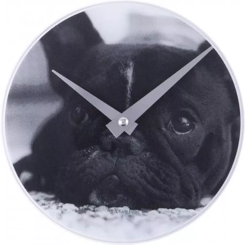 NeXtime klok 5173 Little Dog, sieninis, Ø20 cm, juodas