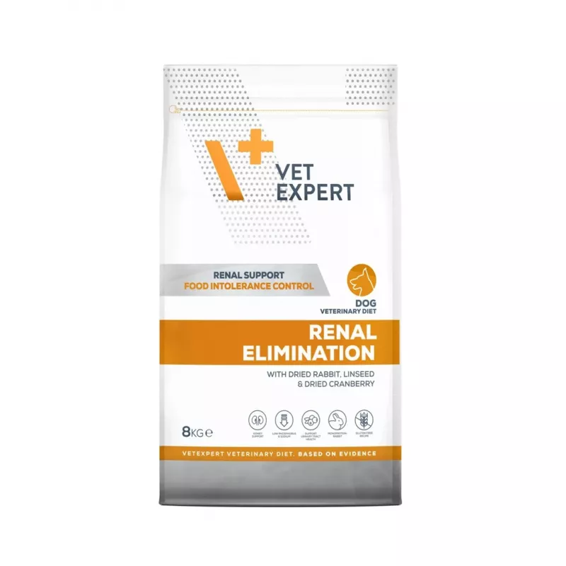 Sausas šunų ėdalas VETEXPERT Veterinary Diet Renal Elimination – suaugusiems, triušio skonio, 8 kg, baltymų 15,8%, riebalų 19,5%