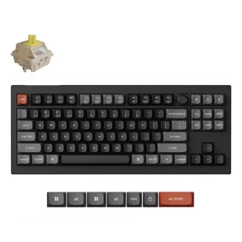 Mechaninė klaviatūra Keychron V3 Ultra 8K – laidinė ir Bluetooth, QWERTY išdėstymas, RGB LED, juoda