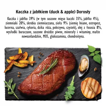 PAKA ZWIERZAKA Duck with apple M - sausas šunų ėdalas - 9kg