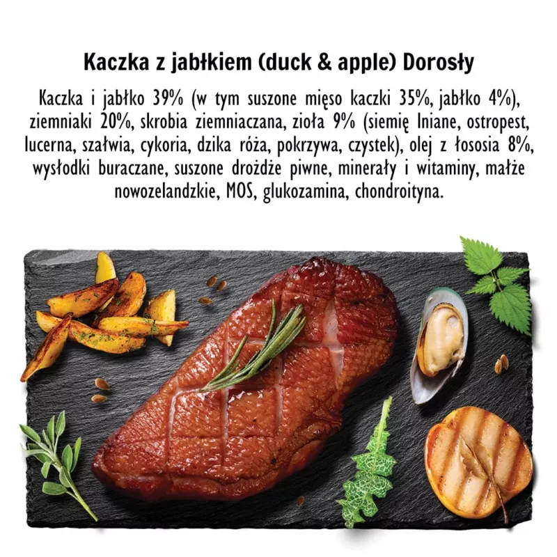 PAKA ZWIERZAKA Duck with apple M - sausas šunų ėdalas - 9kg