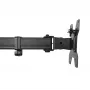 Maclean MC-967 Dvigubas vertikalus monitorių laikiklis ant stalo, VESA 100x100, 13-27 inch, 2x 9 kg, miltelinis dažymas, pakreipiamas, sukamas, reguliuojamas