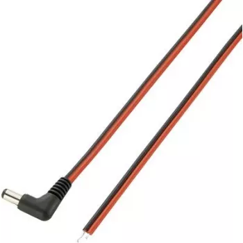 VOLTCRAFT Žemos įtampos jungiamasis laidas, kištukas 5,5 mm / 2,5 mm, atviras galas, 2 m, 1 vnt. (93025c179)