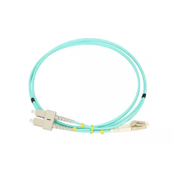 Extralink šviesolaidinis šuoras LC/UPC – SC/UPC, daugiamodis OM3, duplex, 3 mm apvalkalas, 1 m