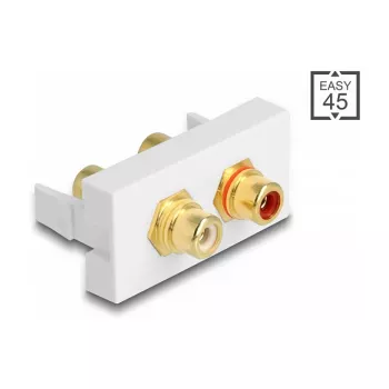 DeLOCK Easy 45 kištukinis lizdas 2 x RCA baltas ABS