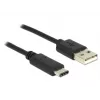 USB kabelis DeLOCK 83600 USB 2.0 1m USB C USB A juodas