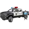 Policijos pikapas BRUDER RAM 2500 Police 02505 – mastelio modelis, žaidimų transporto priemonė