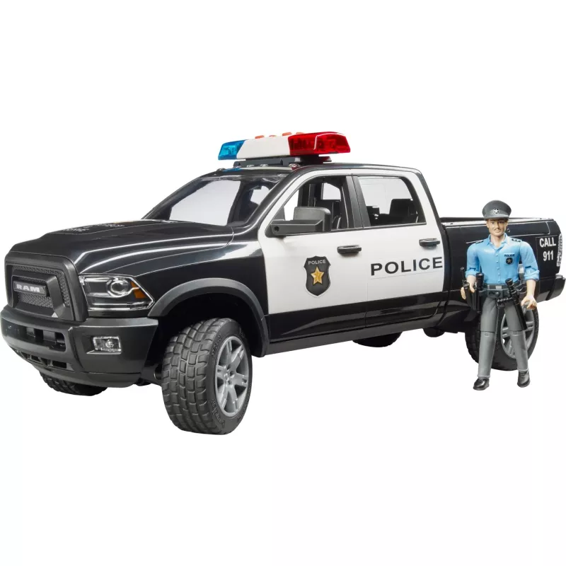 Policijos pikapas BRUDER RAM 2500 Police 02505 – mastelio modelis, žaidimų transporto priemonė