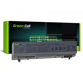 Nešiojamojo kompiuterio baterija Green Cell DE09, skirta DELL Latitude E6400 E6410 E6500, Li‑Jonų 4400 mAh, 11,1 V, 6 elementų, sidabrinė