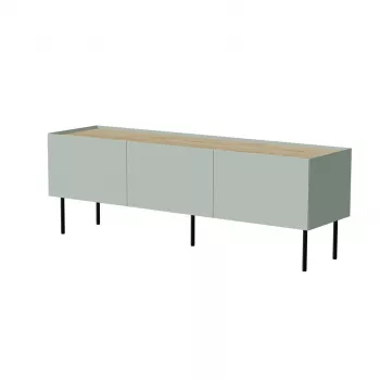 Cama FELLINI TV spintelė 150x40x52 alyvuogių + alyvuoto ąžuolo stalviršis