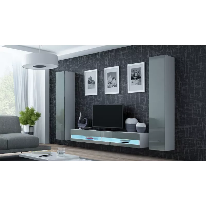 Cama TV stovas VIGO nauja 30/180/40 baltas/pilkas blizgus