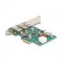 DeLOCK PCI Express x1 plokštė USB Type-C PD 30W 2x USB Type-A 5Gbps