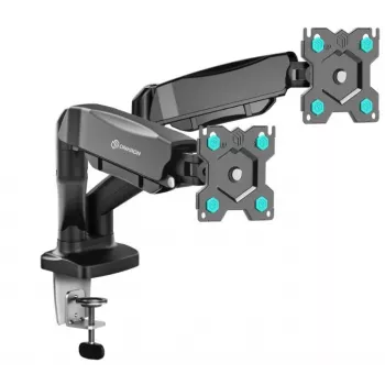Monitorinis stovas ONKRON G160-B dviems ekranams, spaustuvas/anginis, iki 32 colių (81,3 cm), 16 kg, VESA 75x75–100x100, juodas