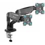 Monitorinis stovas ONKRON G160-B dviems ekranams, spaustuvas/anginis, iki 32 colių (81,3 cm), 16 kg, VESA 75x75–100x100, juodas