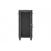 Tinklo spintos stovas LANBERG 19 colių 24U 600x800 mm juodas su stiklinėmis durimis ir LCD išpjova (Flat Pack) v2