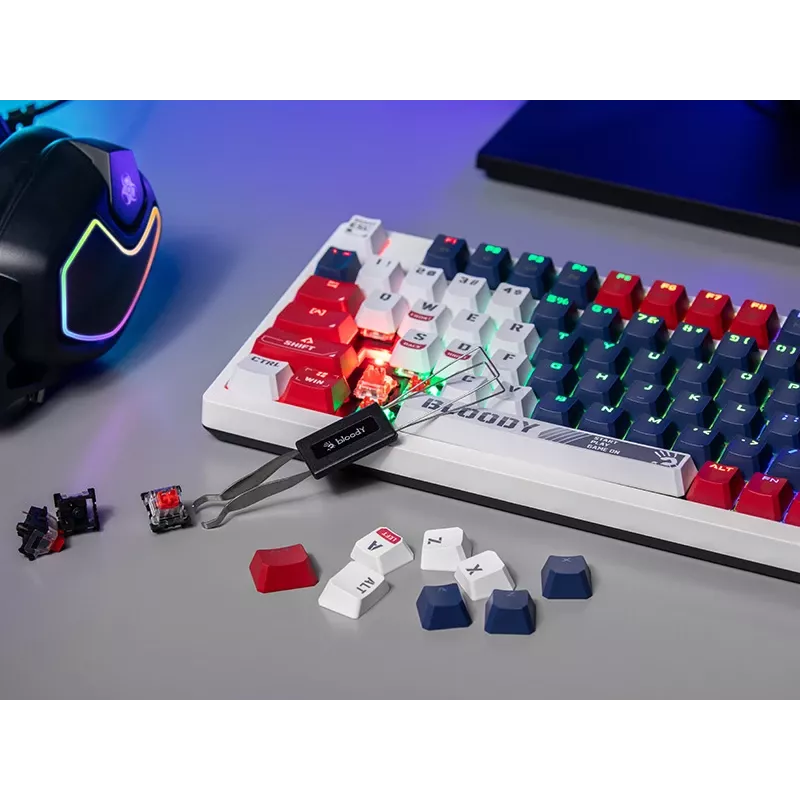Žaidimų klaviatūra A4Tech Bloody S98, mechaninė, USB, Sports Navy, BLMS Red Plus