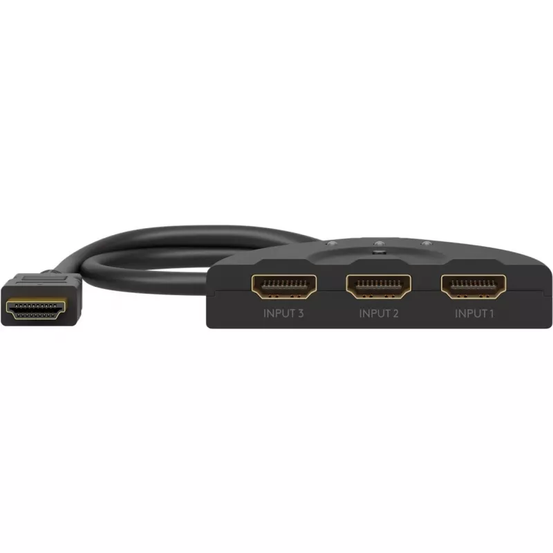 Goobay HDMI jungiklis 3 į 1 (4K @ 30 Hz) | 58487 | Juodas | HDMI lizdas | 3 HDMI lizdai | 0.58 m