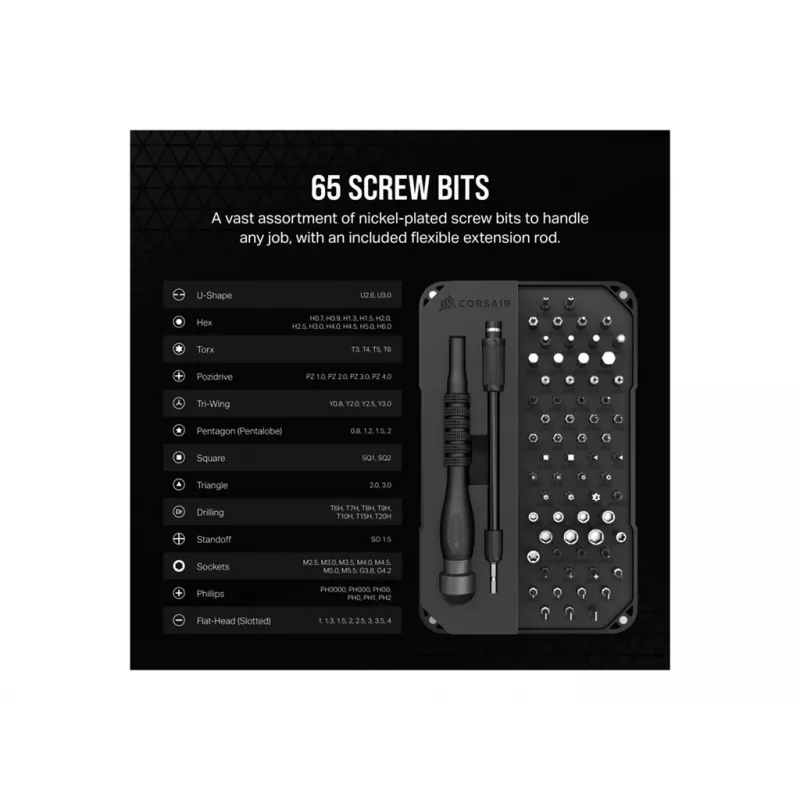 CORSAIR PC DIY Precision Toolkit – Profesionalus kompiuterių remonto įrankių rinkinys