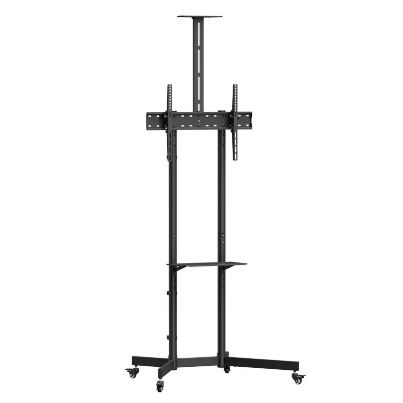 Maclean MC-113 B mobilus televizoriaus stovas / vežimėlis su lentyna kamerai, 37-70 col., maks. apkrova 45 kg / 5 kg, VESA 600x400