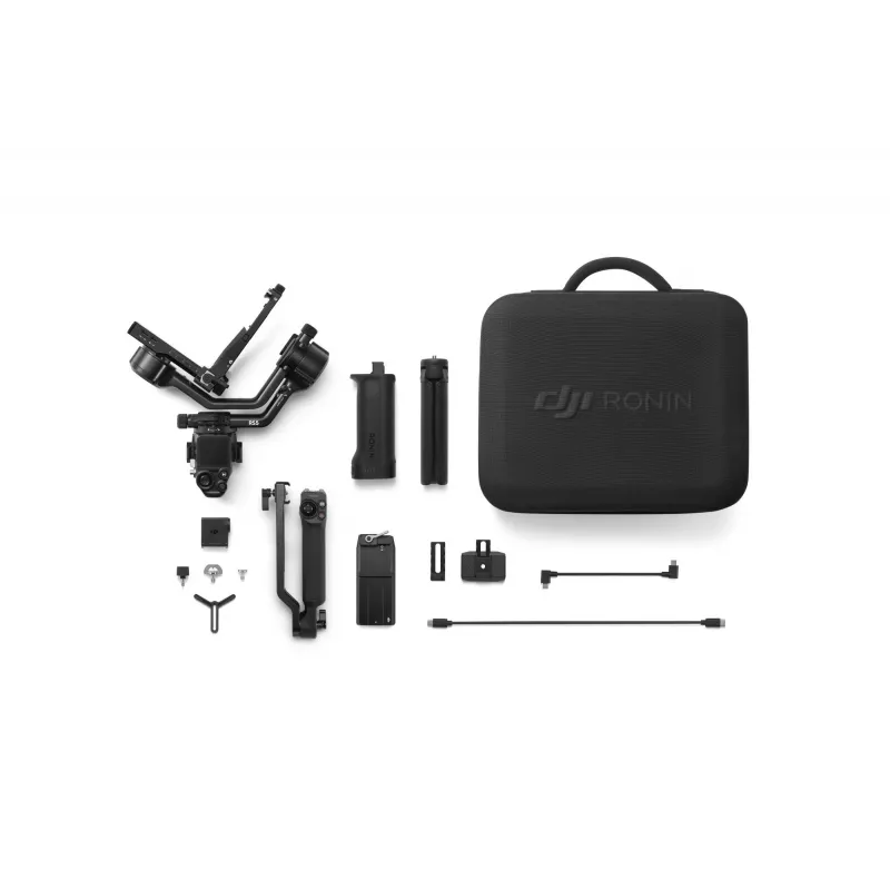 Rankinis kameros stabilizatorius DJI RS 5 Combo – aliuminis, 30 h baterija, 1,46 kg, juodas