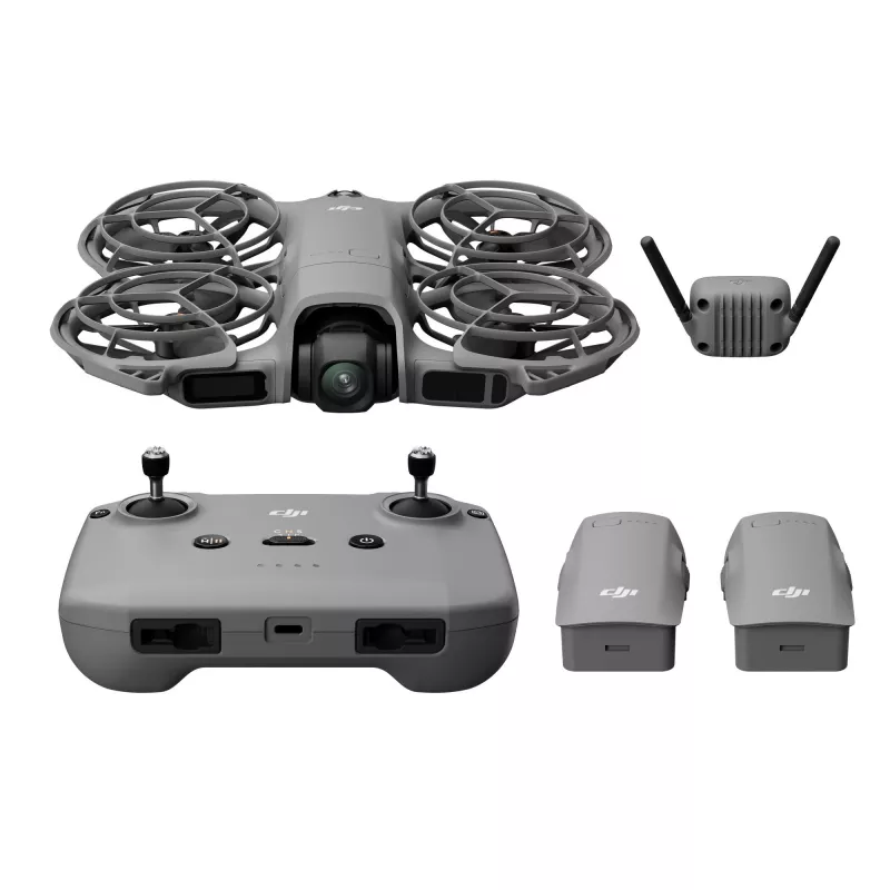 Dronas DJI Neo 2 Fly More Combo – 4 rotorai, 12 MP kamera, 2688×1512 vaizdo įrašas, 1606 mAh baterija, 49 GB vidinė atmintis, Juoda/Pilka