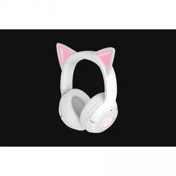 Belaidės žaidimų ausinės su Bluetooth Razer Kraken Kitty V2 BT White, THX Spatial Audio, RGB apšvietimas