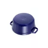 Staub 24 cm apvali ketaus puodas tamsiai mėlynas