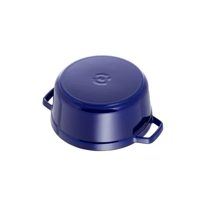Staub 24 cm apvali ketaus puodas tamsiai mėlynas